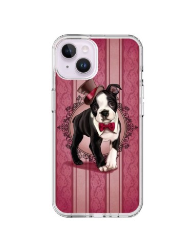 Cover iPhone 14 Plus Cane Gentleman Papillon Cappello - Maryline Cazenave