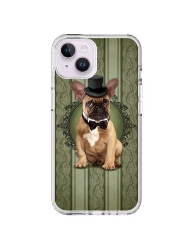 Cover iPhone 14 Plus Cane Bulldog Papillon Cappello - Maryline Cazenave