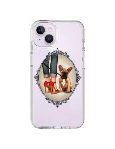 Cover iPhone 14 Plus Lady Jambes Cane Bulldog Dog Trasparente - Maryline Cazenave