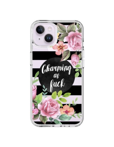 Cover iPhone 14 Plus Charming as Fuck Fioris Trasparente - Maryline Cazenave