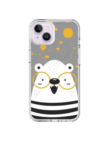 Cover iPhone 14 Plus Orso con occhiali - Maria Jose Da Luz