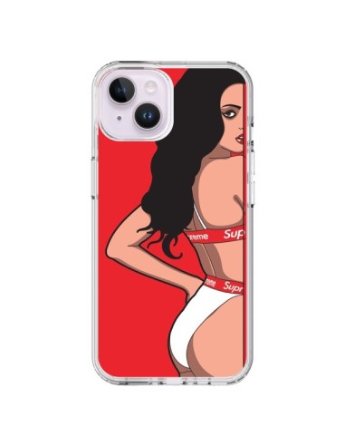 Cover iPhone 14 Plus Pop Art Donna Rosso - Mikadololo