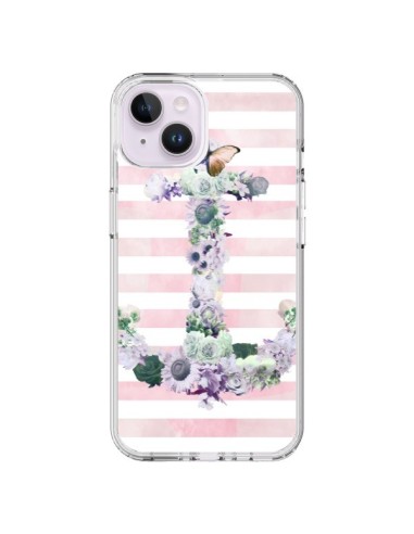 Cover iPhone 14 Plus Ancora Marina Rosa Fiori - Monica Martinez