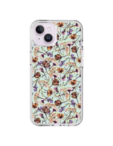 Cover iPhone 14 Plus Dry Blu Fiori - Ninola Design