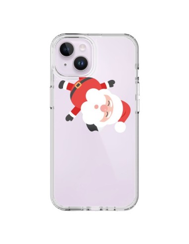 Cover iPhone 14 Plus Babbo Natale e la sua Ghirlanda Trasparente - Nico