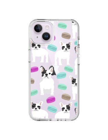 Cover iPhone 14 Plus Cani Bulldog Francese Macarons Trasparente - Pet Friendly