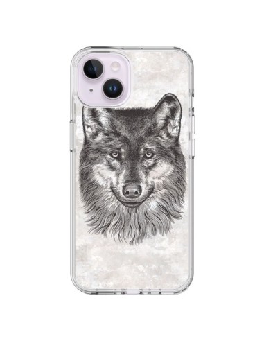 Coque iPhone 14 Plus Loup Gris - Rachel Caldwell