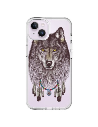 Cover iPhone 14 Plus Lupo Acchiappasogni Trasparente - Rachel Caldwell