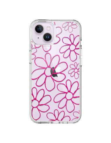 Cover iPhone 14 Plus Giardino Fiorito Pink Trasparente - Sylvia Cook