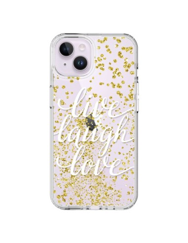 Cover iPhone 14 Plus Live, Laugh, Amore, Vie, Ris, Aime Trasparente - Sylvia Cook