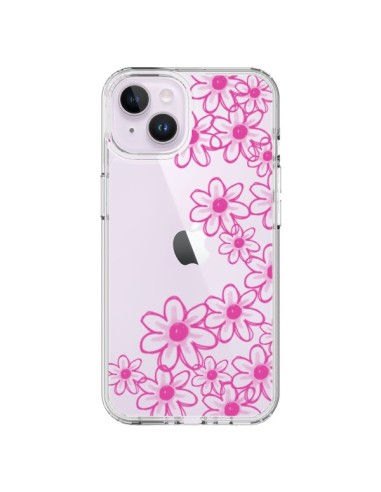 Cover iPhone 14 Plus Fiori Rosa Trasparente - Sylvia Cook