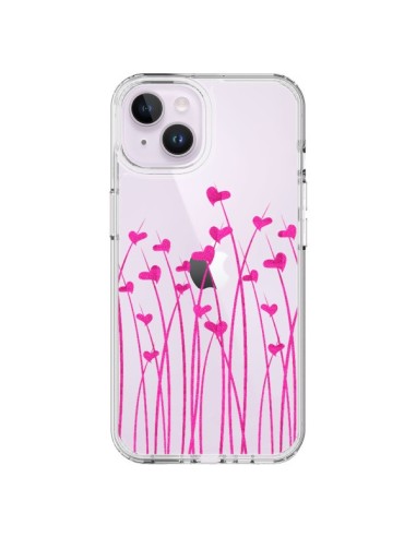 Cover iPhone 14 Plus Amore in Rosa Fiori Trasparente - Sylvia Cook