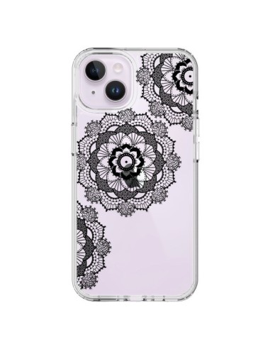 Cover iPhone 14 Plus Triplo Mandala Nero Black Trasparente - Sylvia Cook