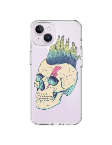 Cover iPhone 14 Plus Teschio Punk Trasparente - Victor Vercesi