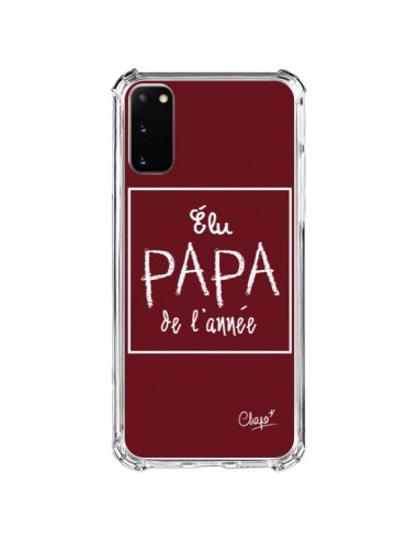 Coque Samsung Galaxy S20 FE Elu Papa de l'Année Rouge Bordeaux - Chapo