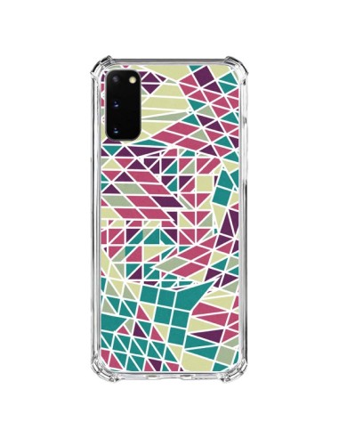 Coque Samsung Galaxy S20 FE Azteque Triangles Vert Violet - Eleaxart