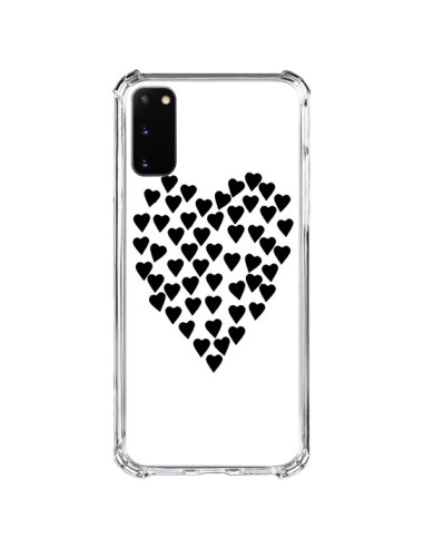 Coque Samsung Galaxy S20 FE Coeur en coeurs noirs - Project M