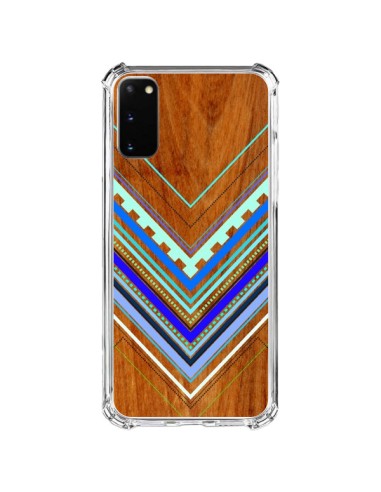 Coque Samsung Galaxy S20 FE Azteque Arbutus Blue Bois Aztec Tribal - Jenny Mhairi