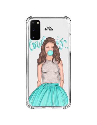 Coque Samsung Galaxy S20 FE Bubble Girls Tiffany Bleu Transparente - kateillustrate