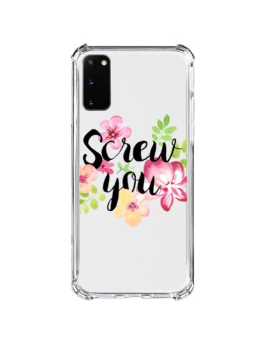 Coque Samsung Galaxy S20 FE Screw you Flower Fleur Transparente - Maryline Cazenave