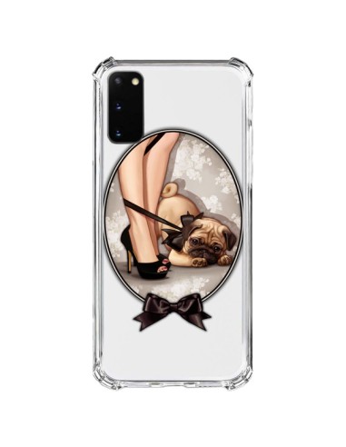 Coque Samsung Galaxy S20 FE Lady Jambes Chien Bulldog Dog Noeud Papillon Transparente - Maryline Cazenave