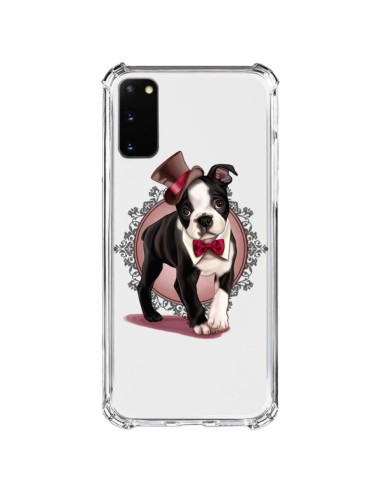 Coque Samsung Galaxy S20 FE Chien Bulldog Dog Gentleman Noeud Papillon Chapeau Transparente - Maryline Cazenave