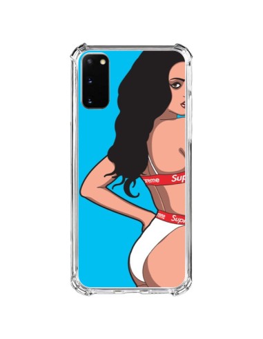 Coque Samsung Galaxy S20 FE Pop Art Femme Bleu - Mikadololo