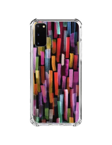 Coque Samsung Galaxy S20 FE Colorful Brushstrokes Black - Ninola Design