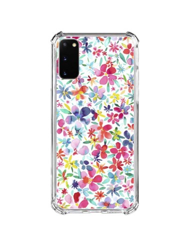 Coque Samsung Galaxy S20 FE Colorful Flowers Petals Blue - Ninola Design