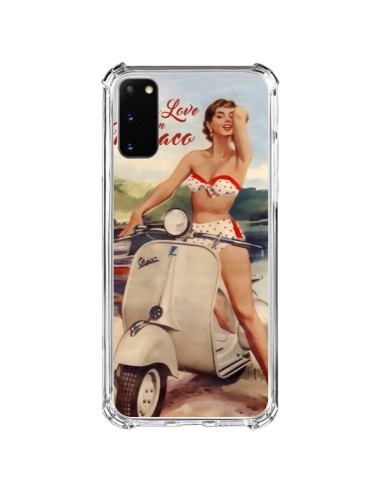 Coque Samsung Galaxy S20 FE Pin Up With Love From Monaco Vespa Vintage - Nico