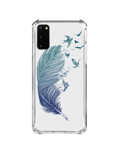 Coque Samsung Galaxy S20 FE Plume Feather Fly Away Transparente - Rachel Caldwell