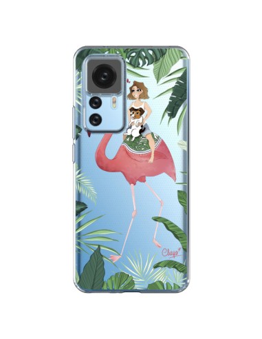 Coque Xiaomi 12T/12T Pro Lolo Love Flamant Rose Chien Transparente - Chapo