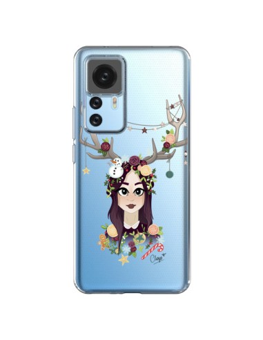 Coque Xiaomi 12T/12T Pro Christmas Girl Femme Noel Bois Cerf Transparente - Chapo