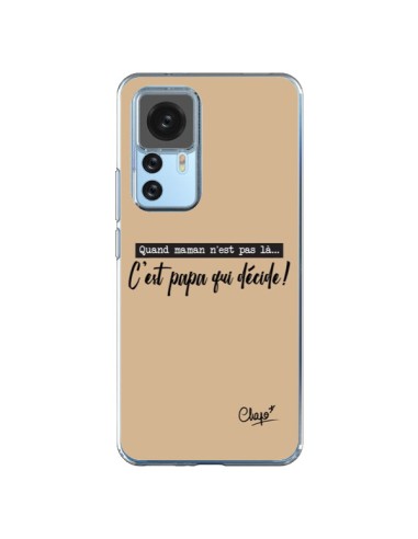 Coque Xiaomi 12T/12T Pro C'est Papa qui Décide Beige - Chapo