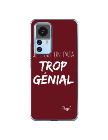 Coque Xiaomi 12T/12T Pro Je suis un Papa trop Génial Rouge Bordeaux - Chapo