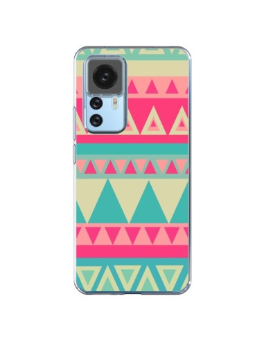 Coque Xiaomi 12T/12T Pro Azteque Rose Vert - Eleaxart