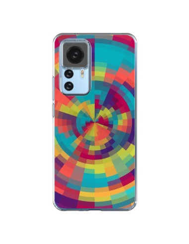 Coque Xiaomi 12T/12T Pro Spirale de Couleurs Rouge Vert - Eleaxart