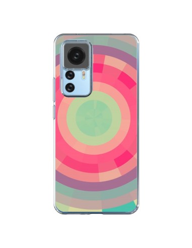 Coque Xiaomi 12T/12T Pro Spirale de Couleurs Rose Vert - Eleaxart