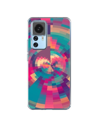 Coque Xiaomi 12T/12T Pro Spirales de Couleurs Rose Violet - Eleaxart