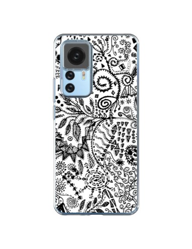 Coque Xiaomi 12T/12T Pro Azteque Blanc et Noir - Eleaxart