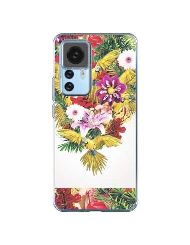 Coque Xiaomi 12T/12T Pro Parrot Floral Perroquet Fleurs - Eleaxart