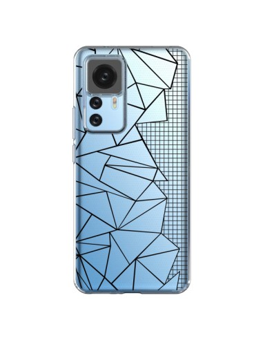 Coque Xiaomi 12T/12T Pro Lignes Grilles Side Grid Abstract Noir Transparente - Project M