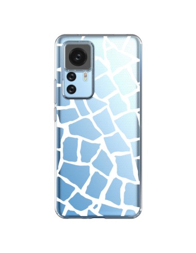 Coque Xiaomi 12T/12T Pro Girafe Mosaïque Blanc Transparente - Project M