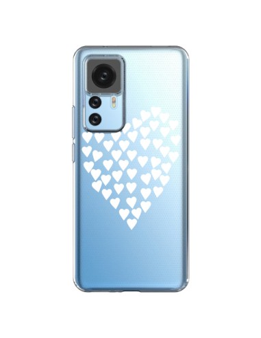 Coque Xiaomi 12T/12T Pro Coeurs Heart Love Blanc Transparente - Project M