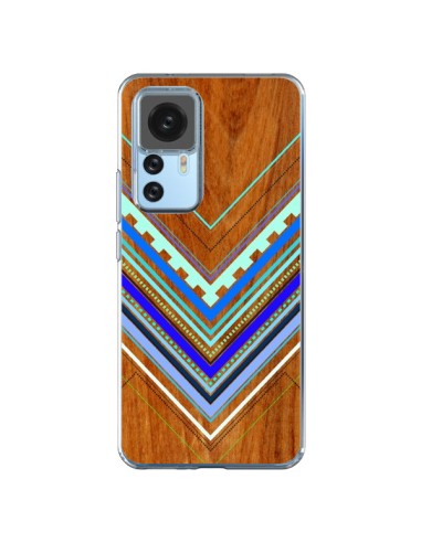 Coque Xiaomi 12T/12T Pro Azteque Arbutus Blue Bois Aztec Tribal - Jenny Mhairi