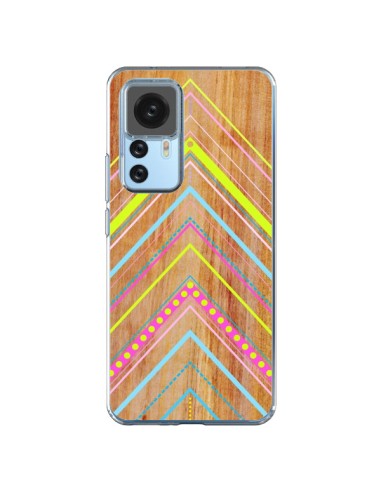 Coque Xiaomi 12T/12T Pro Wooden Chevron Pink Bois Azteque Aztec Tribal - Jenny Mhairi