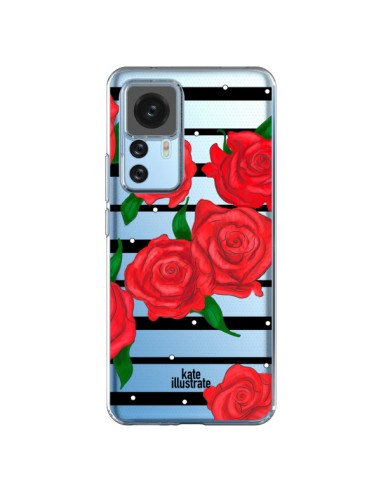 Coque Xiaomi 12T/12T Pro Red Roses Rouge Fleurs Flowers Transparente - kateillustrate