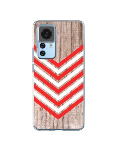 Coque Xiaomi 12T/12T Pro Tribal Aztèque Bois Wood Flèche Rouge Blanc - Laetitia