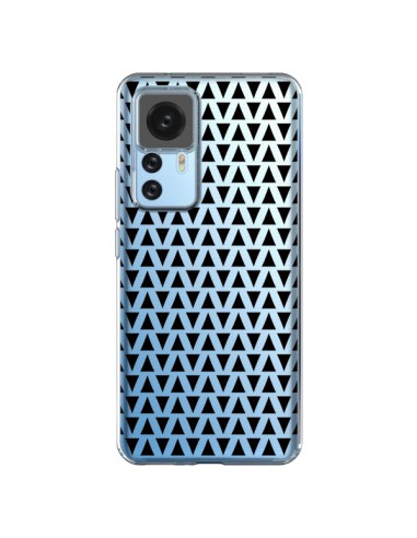 Coque Xiaomi 12T/12T Pro Triangles Romi Azteque Noir Transparente - Laetitia