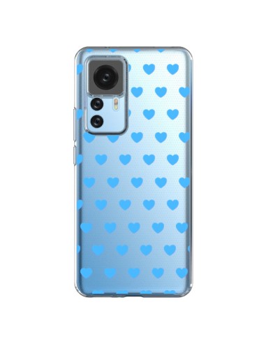 Coque Xiaomi 12T/12T Pro Coeur Heart Love Amour Bleu Transparente - Laetitia